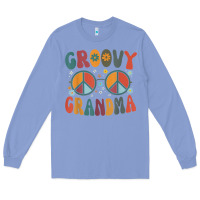 Groovy Grandma Retro 70s Peace Sign Design Grandmother Long Sleeve Tee | Teevron