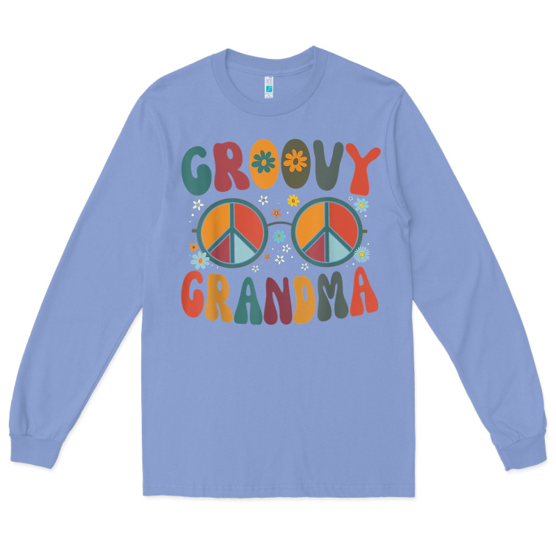 Groovy Grandma Retro 70s Peace Sign Design Grandmother Long Sleeve Tee by longCreatives | Teevron