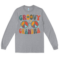 Heather Grey groovy grandma retro 70s peace sign design grandmother Long Sleeve Tee - longCreatives