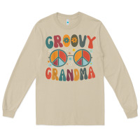 Mushroom groovy grandma retro 70s peace sign design grandmother Long Sleeve Tee - longCreatives
