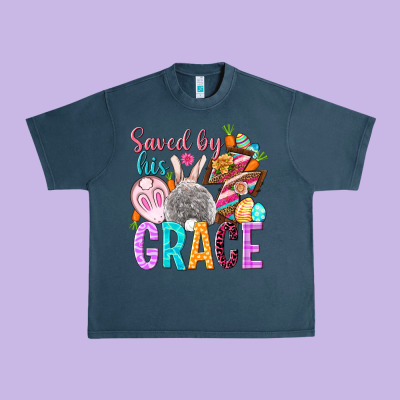 Saved By His Grace Easter Day Urban Heavy Tee Designed By Howdyjamesfarm