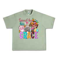 Oil Green Saved by his grace Easter Day Urban Heavy Tee - HowdyJamesFarm