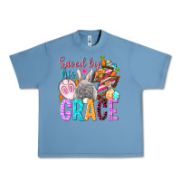 Pebble Blue Saved by his grace Easter Day Urban Heavy Tee - HowdyJamesFarm
