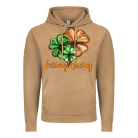 Vintage Camel Feeling lucky with clover Vintage Hoodie - HowdyJamesFarm