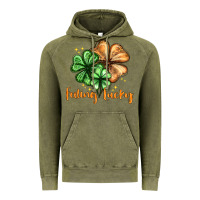 Vintage Olive Feeling lucky with clover Vintage Hoodie - HowdyJamesFarm