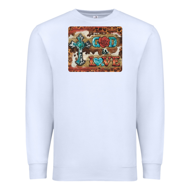 God Is Love Cross Premium Sweatshirt by BarkalooDesign | Teevron