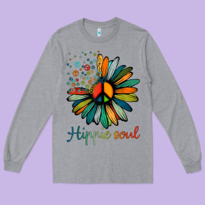 Daisy Peace Sign Hippie Soul Tshirt Flower Lovers Gifts Long Sleeve Tee Designed By Longcreatives