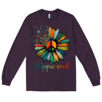 Plum daisy peace sign hippie soul tshirt flower lovers gifts Long Sleeve Tee - longCreatives