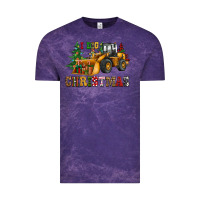 Cloud Purple i dig christmas bulldozer Vintage Tee - CowGirlArtShop