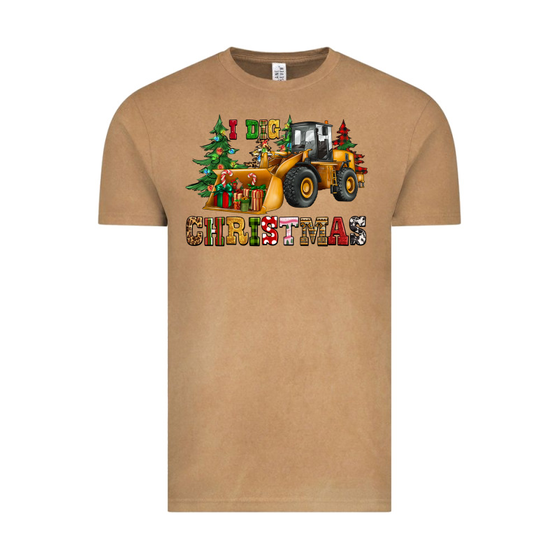 I Dig Christmas Bulldozer Vintage Tee by CowGirlArtShop | Teevron