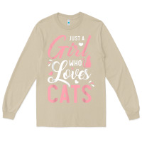 Mushroom just a girl who loves cats cute cat lover gifts Long Sleeve Tee - longCreatives