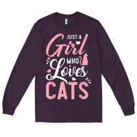 Plum just a girl who loves cats cute cat lover gifts Long Sleeve Tee - longCreatives