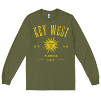 Army Green key west florida vintage distressed style design souvenir Long Sleeve Tee - longCreatives