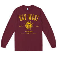 Burgundy key west florida vintage distressed style design souvenir Long Sleeve Tee - longCreatives