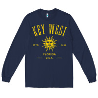 Navy key west florida vintage distressed style design souvenir Long Sleeve Tee - longCreatives