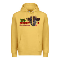 Antique Gold Merry Christmas Calf Premium Hoodie - RanaPortraitStore