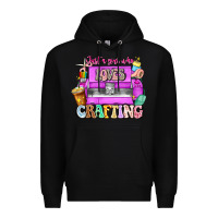 Black Just A Girl Who Loves Crafting Premium Hoodie - CowhideDigitalArt