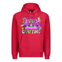 Cardinal Just A Girl Who Loves Crafting Premium Hoodie - CowhideDigitalArt