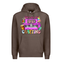 Coffee Just A Girl Who Loves Crafting Premium Hoodie - CowhideDigitalArt