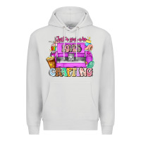 Dove Grey Just A Girl Who Loves Crafting Premium Hoodie - CowhideDigitalArt