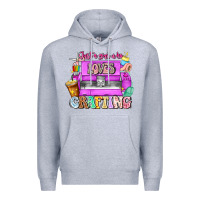 Heather Grey Just A Girl Who Loves Crafting Premium Hoodie - CowhideDigitalArt