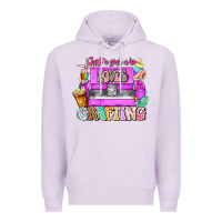 Lilac Just A Girl Who Loves Crafting Premium Hoodie - CowhideDigitalArt