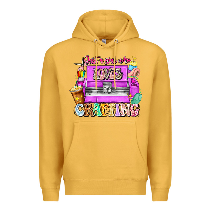 Just A Girl Who Loves Crafting Premium Hoodie by CowhideDigitalArt | Teevron