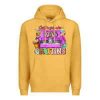 Mustard Just A Girl Who Loves Crafting Premium Hoodie - CowhideDigitalArt