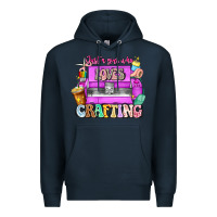 Navy Just A Girl Who Loves Crafting Premium Hoodie - CowhideDigitalArt