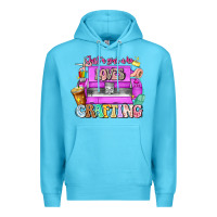 Ocean Blue Just A Girl Who Loves Crafting Premium Hoodie - CowhideDigitalArt