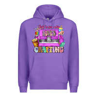 Purple Just A Girl Who Loves Crafting Premium Hoodie - CowhideDigitalArt