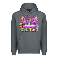 Rock Just A Girl Who Loves Crafting Premium Hoodie - CowhideDigitalArt