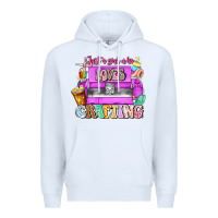 White Just A Girl Who Loves Crafting Premium Hoodie - CowhideDigitalArt