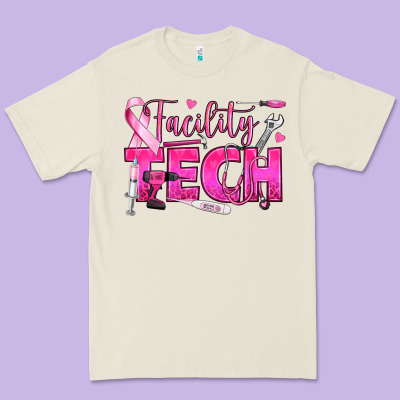 Breast Cancer Facility Tech Premium Tee Designed By Texasbilliewilder