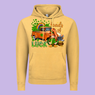 St. Patrick's Loads Of Luck With Gnome Vintage Hoodie Designed By Howdyjamesfarm