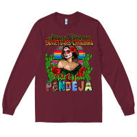 Burgundy Mexican Chingona Long Sleeve Tee - FaDigitalArtStudio