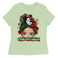 Matcha Mexicana messy bun Ladies Tee - NancyCooperArtShop