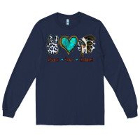 Navy Peace Love Indians Long Sleeve Tee - Jasminsmagicworld
