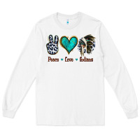 White Peace Love Indians Long Sleeve Tee - Jasminsmagicworld