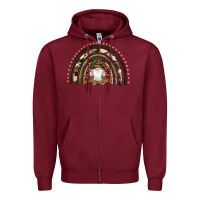 Burgundy camouflage gnomes rainbow Zipper Hoodie - Artiststas