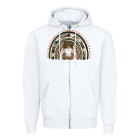 White camouflage gnomes rainbow Zipper Hoodie - Artiststas