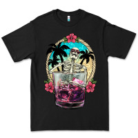 Black summer skeleton cocktail Premium Tee - NancyCooperArtShop