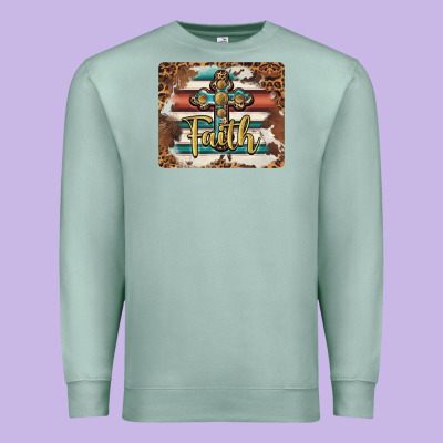Faith Cross Mousepad Premium Sweatshirt Designed By Barkaloodesign