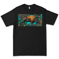 Black Bison with leopard and turquoise Premium Tee - RanaPortraitStore
