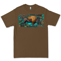 Cacao Bison with leopard and turquoise Premium Tee - RanaPortraitStore
