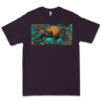 Plum Bison with leopard and turquoise Premium Tee - RanaPortraitStore