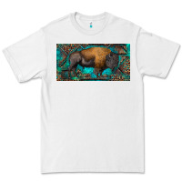 White Bison with leopard and turquoise Premium Tee - RanaPortraitStore