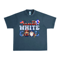 Midnight Navy Red white cool with gnomies 4th of july Urban Heavy Tee - HowdyJamesFarm