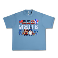Pebble Blue Red white cool with gnomies 4th of july Urban Heavy Tee - HowdyJamesFarm