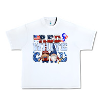 White Red white cool with gnomies 4th of july Urban Heavy Tee - HowdyJamesFarm